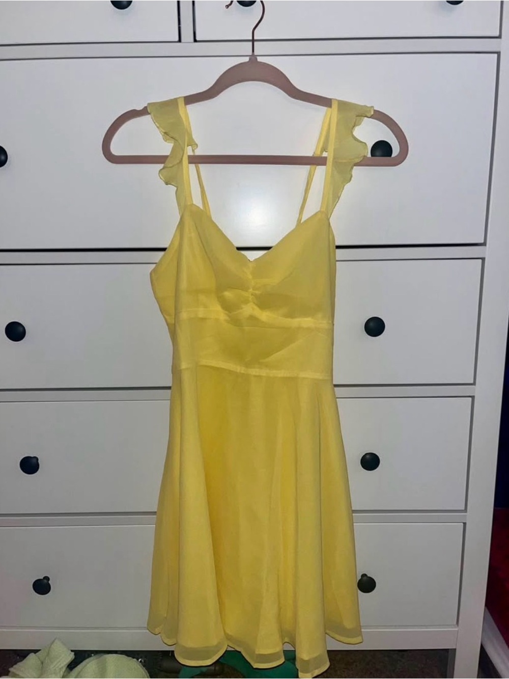 Yellow Ruffle Strap Sundress